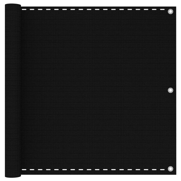 vidaXL Balcony Screen Black 90x500 cm HDPE