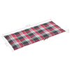 vidaXL Garden Chairs 2 pcs Red Check Pattern Cushions Solid Teak Wood