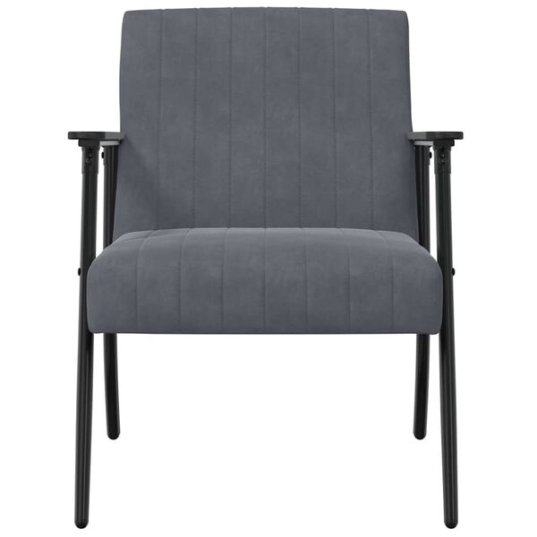 vidaXL Armchair Dark Grey 59 x 75 x 78 cm Velvet