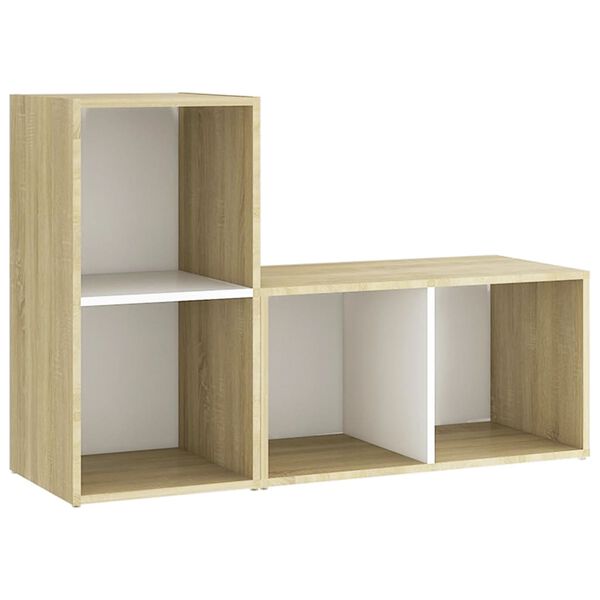 vidaXL TV Cabinets 2 pcs White and Sonoma Oak 72x35x36.5 cm Engineered Wood