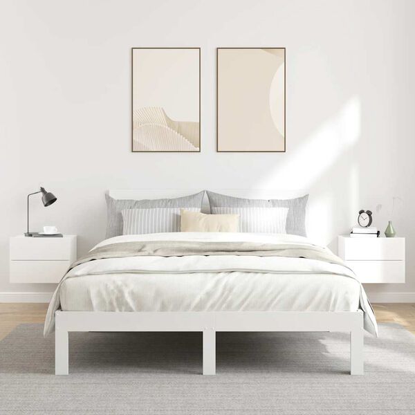 vidaXL Bedside Cabinets 2 pcs High Gloss White 40x30x30 cm Engineered Wood