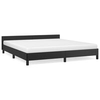 vidaXL Bed Frame with Headboard Black 180x200 cm Super King Faux Leather