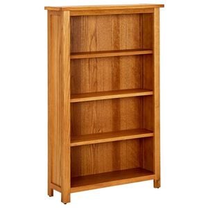 vidaXL 4-Tier Bookcase 70x22x110 cm Solid Oak Wood