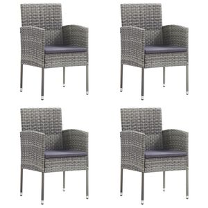 vidaXL Garden Chair | Set of 4 | Grey, Dark Grey