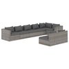 vidaXL 8 Piece Garden Lounge Set with Cushions Grey Poly Rattan