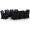vidaXL 9 Piece Garden Dining Set Black