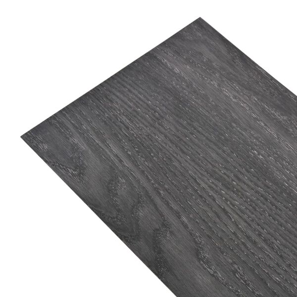 vidaXL Non Self-adhesive PVC Flooring Planks 4.46 m&sup2; 3 mm Black