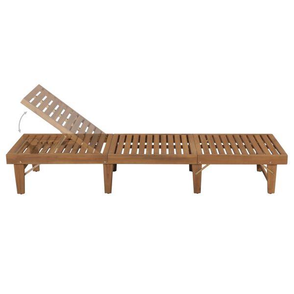 vidaXL Folding Sun Lounger with Cushion Solid Wood Acacia
