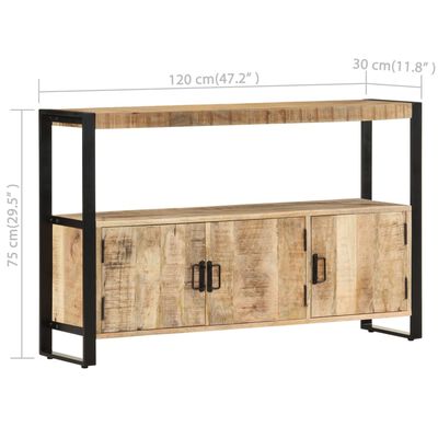 vidaXL Side Cabinet 120x30x75 cm Solid Mango Wood