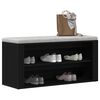 vidaXL Shoe Bench Black Oak 100x35x45 cm Engineered Wood