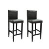 vidaXL Bar Stools 2 pcs Black Faux Leather