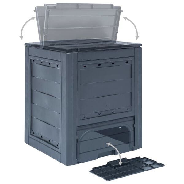 vidaXL Garden Composters 2 pcs Grey 60x60x73cm 520 L