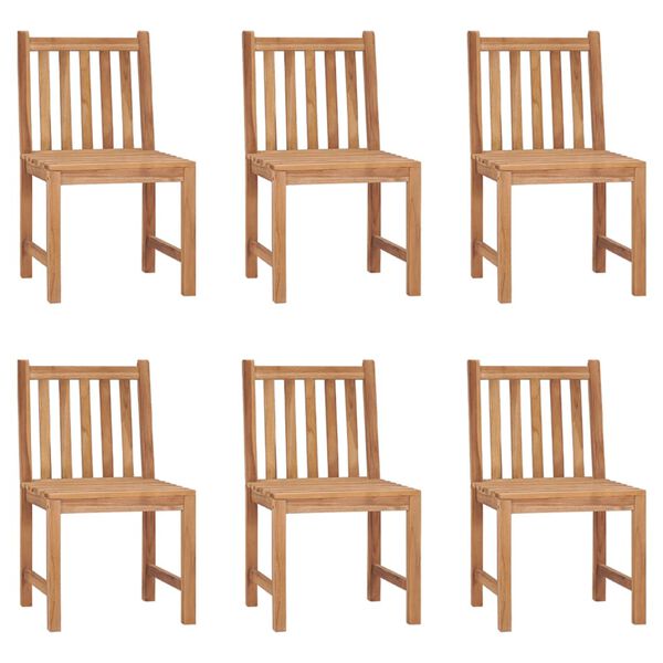 vidaXL Garden Chairs 6 pcs with Cushions Solid Teak Wood