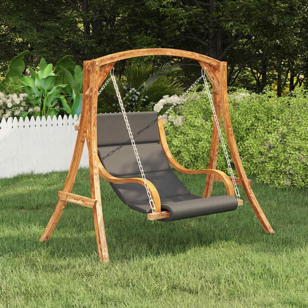 vidaXL Swing Chair without Swing Frame with Cushion Solid Bent Wood
