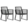 vidaXL 3 Piece Outdoor Dining Set PVC Rattan Black