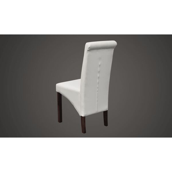 vidaXL Dining Chairs 6 pcs White Faux Leather
