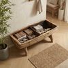 vidaXL Storage Bench 103x51x44 cm Solid Wood and Fabric