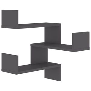 vidaXL Wall shelves Wall-Mounted Grey 40 x 40 x 49.5 cm
