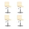 vidaXL Swivel Dining Chairs 4 pcs Cream Fabric