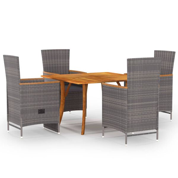 vidaXL 5 Piece Garden Dining Set Grey