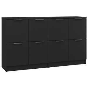 vidaXL Sideboard | Set of 2 | Black | Engineered wood | Medium | Sideboard