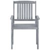 vidaXL Garden Chairs with Cushions 2 pcs Grey Solid Acacia Wood