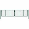 vidaXL Mesh Garden Gate Steel 400x100 cm Green