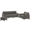 vidaXL 3 Piece Sofa Set with Throw Pillows&Cushions Dark Grey Velvet