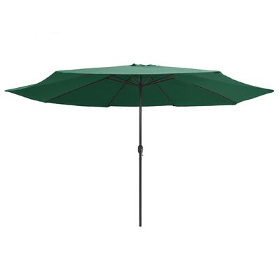 vidaXL Outdoor Parasol with Metal Pole 390 cm Green