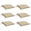 vidaXL Chair Cushions 6 pcs Beige 40x40x7 cm Oxford Fabric