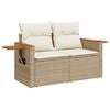 vidaXL 9 Piece Garden Sofa Set with Cushions Beige Poly Rattan