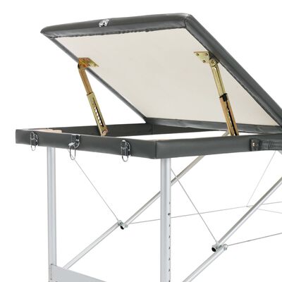 vidaXL Massage Table with 3 Zones Aluminium Frame Anthracite 186x68 cm
