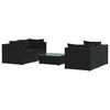 vidaXL 5 Piece Garden Lounge Set with Cushions Poly Rattan Black