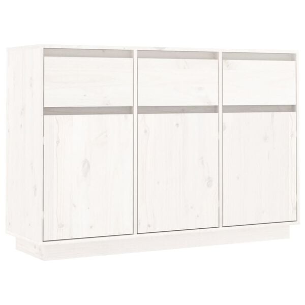 vidaXL Sideboard White 110x36x75 cm Solid Wood Pine