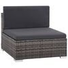 vidaXL 7 Piece Garden Lounge Set with Cushions Poly Rattan Grey