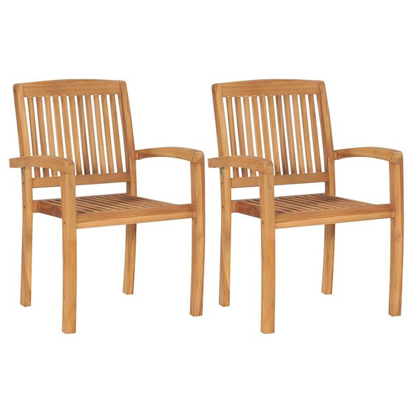 vidaXL Garden Chairs 2 pcs with Taupe Cushions Solid Teak Wood