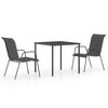 vidaXL 3 Piece Outdoor Dining Set Steel Anthracite