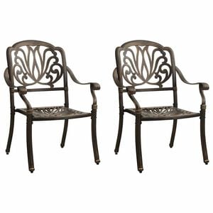 vidaXL Garden Chairs 2 pcs Cast Aluminium Bronze