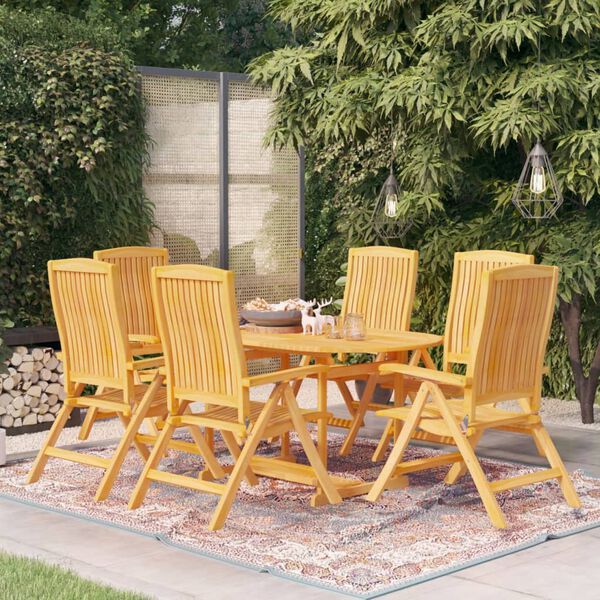 vidaXL 9 Piece Garden Dining Set Solid Teak Wood