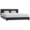 vidaXL Bed Frame without Mattress Black Faux Leather 140x200 cm