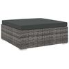 vidaXL Sectional Footrest 1 pc with Cushion Poly Rattan Grey