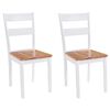 vidaXL Dining Chairs 2 pcs White Solid Rubber Wood