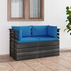 vidaXL Garden 2-Seater Pallet Sofa with Cushions Solid Pinewood