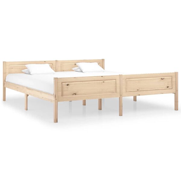 vidaXL Bed Frame without Mattress Solid Pinewood 180x200 cm Super King