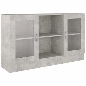 vidaXL Vitrine Cabinet Concrete Grey 120x30,5x70 cm Engineered Wood