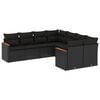 vidaXL 8 Piece Garden Sofa Set with Cushions Black Poly Rattan