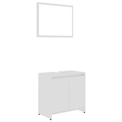 vidaXL 3 Piece Bathroom Furniture Set High Gloss White Engineered Wood