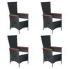 vidaXL 5 Piece Garden Dining Set Black