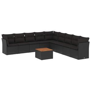 vidaXL Garden Sofa Set | Black