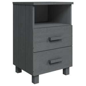 vidaXL Bedside Cabinet | Dark Grey | Solid pinewood, MDF | 40 x 35 x 62 cm